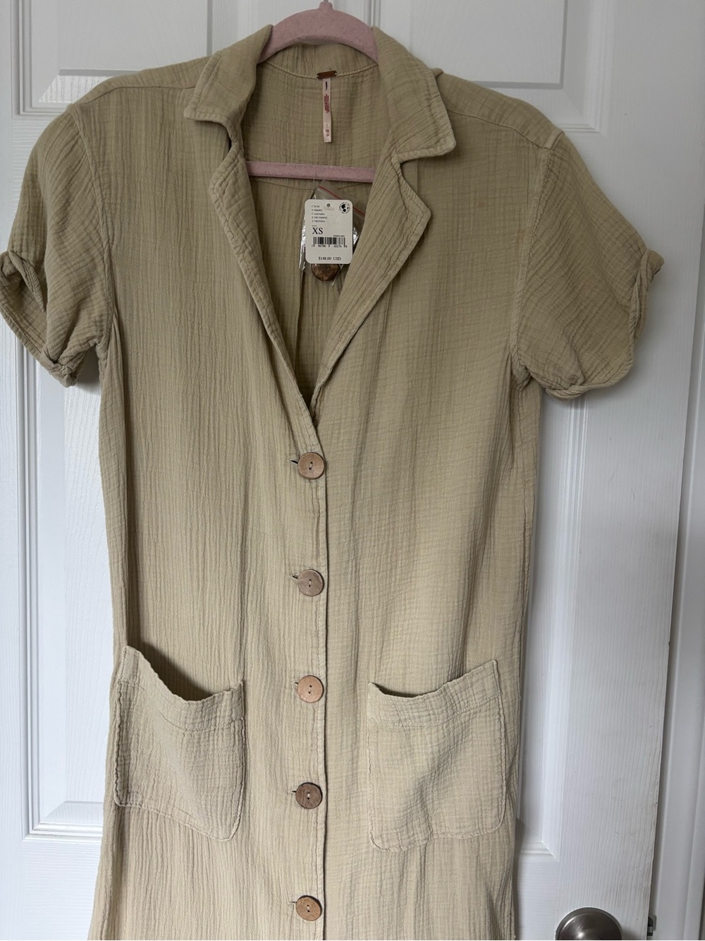 NWT Free People Almeda Buttondown 100% Cotton Dress -Size XS - Picture 6 of 6